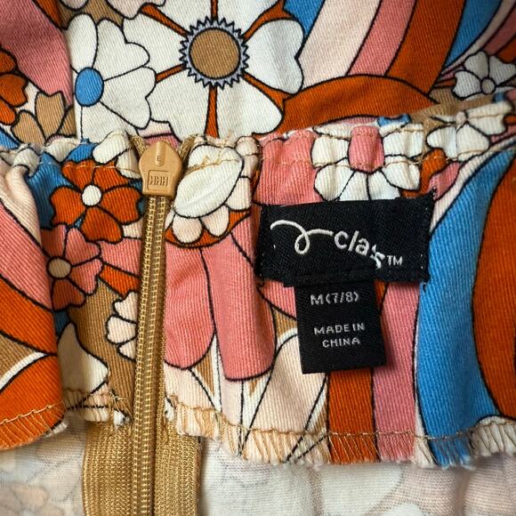 NWT Art Class Mod 60s Floral Mini Skirt Skirt M Medium 7 8 Girls - Picture 6 of 9